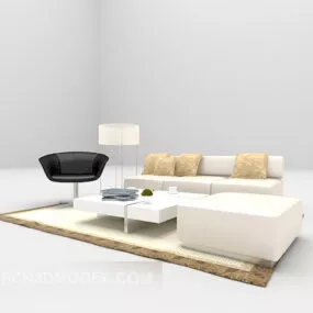 White Modern Sofa Furniture Set 3d model