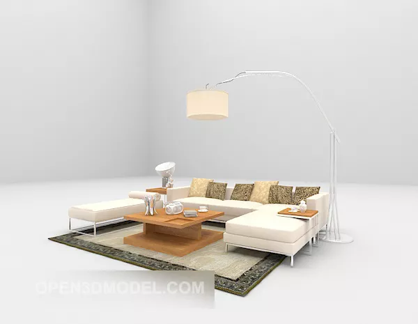 Fur Carpet Grey Color 3d model