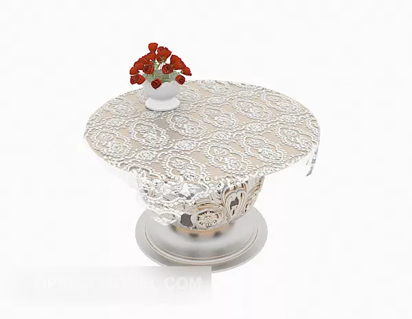 White Sofa Side Table Round Shaped 3d model White Sofa Side Table Round Shaped 3d model