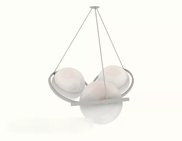 White Spherical Chandelier Minimalist 3d model White Spherical Chandelier Minimalist 3d model