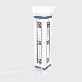 White Stone Column 3d model