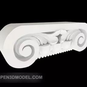 White Stone Column Component 3d model