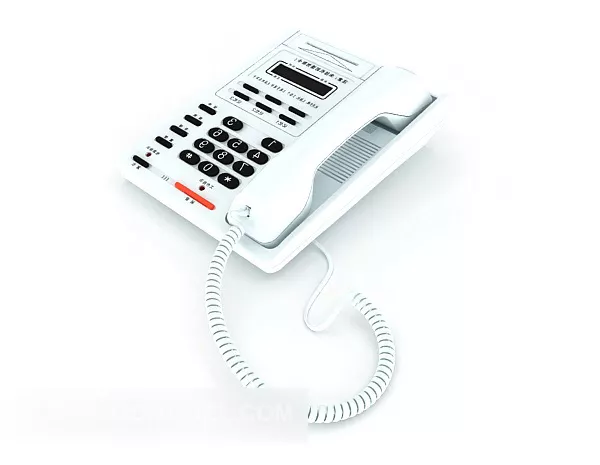 White Telephone L Line 3d model White Telephone L Line 3d model