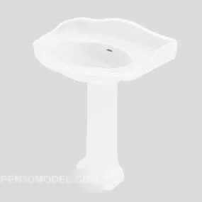 White Vertical Washbasin Furniture 3d model