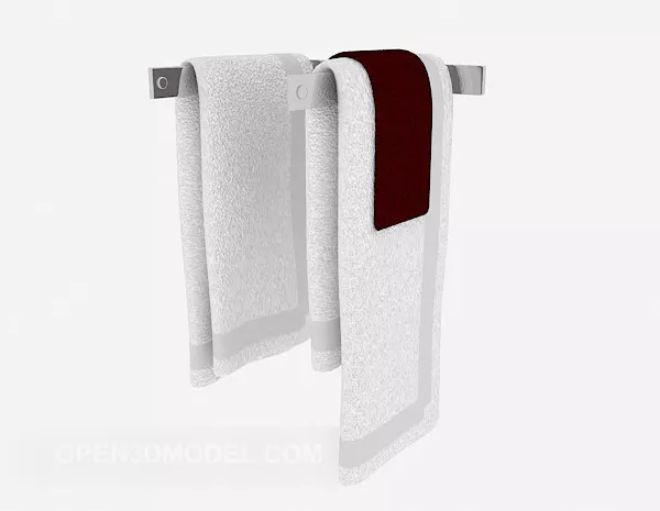 Towel On Towel Rack 3d model