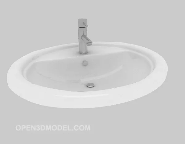 Washbasin Mirror With Headlight Lamp 3d model