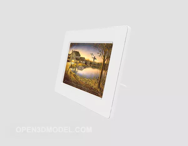 White Wood Photo Frame 3d model White Wood Photo Frame 3d model