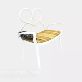 White Wooden Home Chair 3d model
