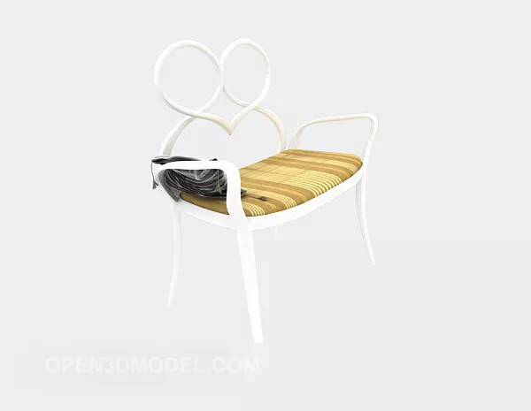 White Wooden Home Chair 3d model White Wooden Home Chair 3d model
