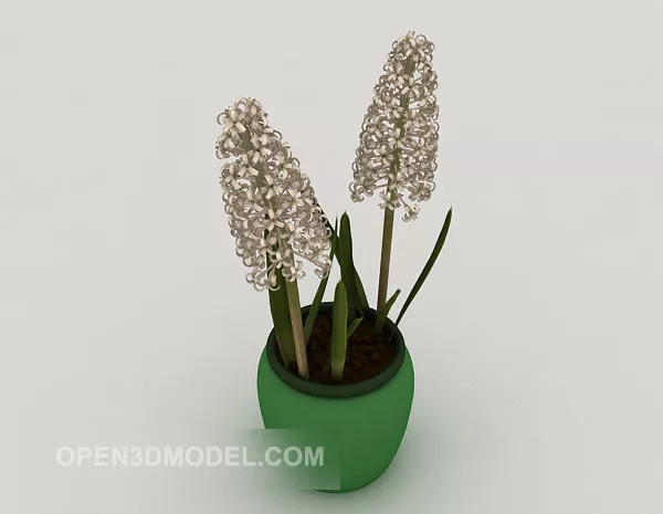Wind Letter Son Green Potted 3d model Wind Letter Son Green Potted 3d model