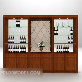 Wine Kitchen Cabinet Large Size 3d model