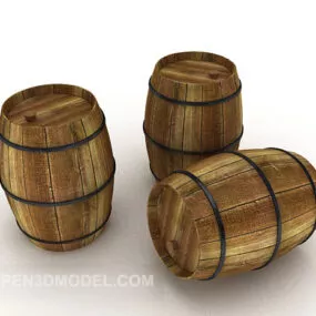 Wine Solid Wood Barrel 3d model