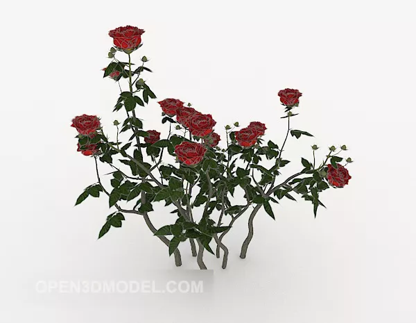 With Sting Rose Bushes 3d model With Sting Rose Bushes 3d model