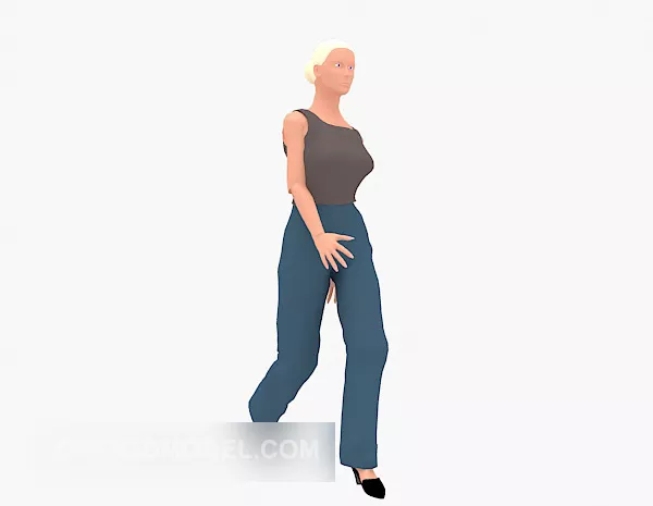 Character Woman On The Walk 3d model Character Woman On The Walk 3d model