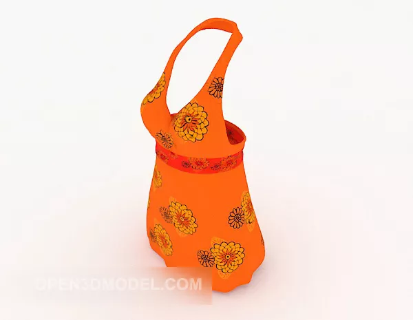 Women’s Dress Orange Color 3d model Women’s Dress Orange Color 3d model