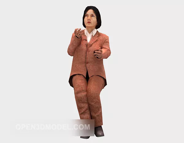 Office Women In Vest Character 3d model Office Women In Vest Character 3d model