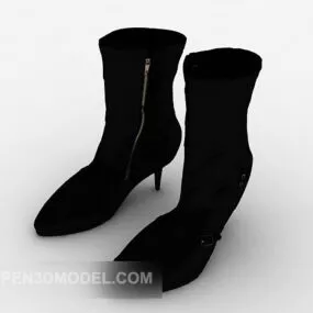Women Mid-boot Leather 3d model