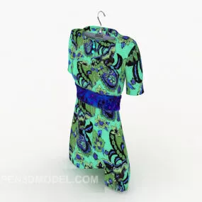Women Blue Dress 3d model
