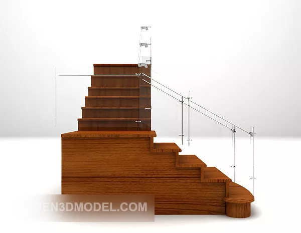 Antique Wood Staircase 3d model Antique Wood Staircase 3d model