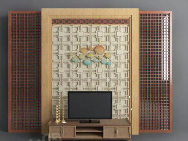 Wood Tv Wall 3d model Wood Tv Wall 3d model