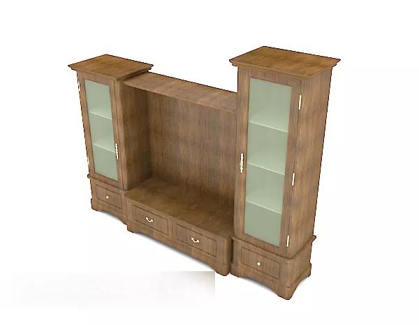 Cherry Wood Tv Cabinet 3d model Cherry Wood Tv Cabinet 3d model