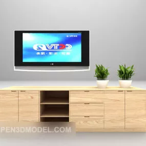 Antique Wood Tv Cabinet Furniture 3d model