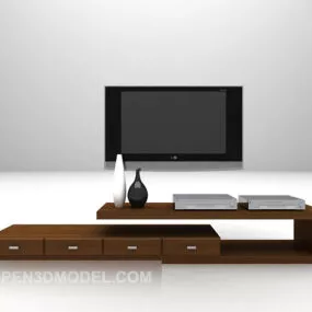Wood Tv Cabinet Living Room 3d model