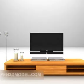 Yellow Wood Tv Cabinet 3d model