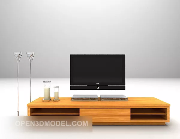Yellow Wood Tv Cabinet 3d model Yellow Wood Tv Cabinet 3d model