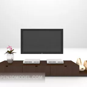 Wood Tv Cabinet Furniture Modern Style 3d model