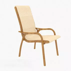 Wood Armchair Elegant Design 3d model