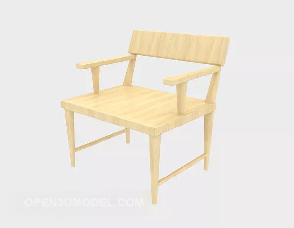 Wood Armrest Lounge Chair 3d model Wood Armrest Lounge Chair 3d model