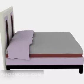Wood Pink Bed Furniture 3d model