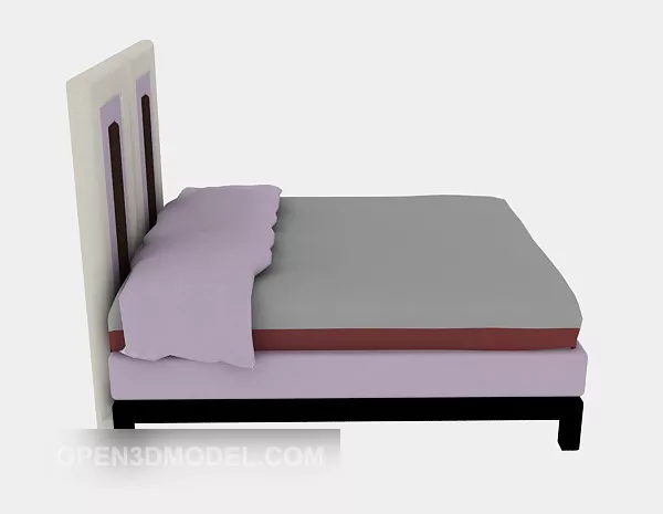 Wood Pink Bed Furniture 3d model Wood Pink Bed Furniture 3d model