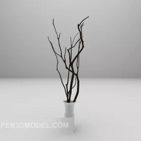 Wood Branched Potted Furniture 3d model