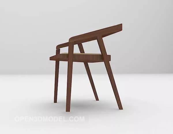 Wooden Brown Chair Furniture 3d model Wooden Brown Chair Furniture 3d model