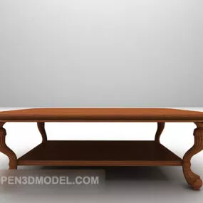 Retro Wood Brown Coffee Table 3d model