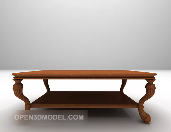 Retro Wood Brown Coffee Table 3d model Retro Wood Brown Coffee Table 3d model