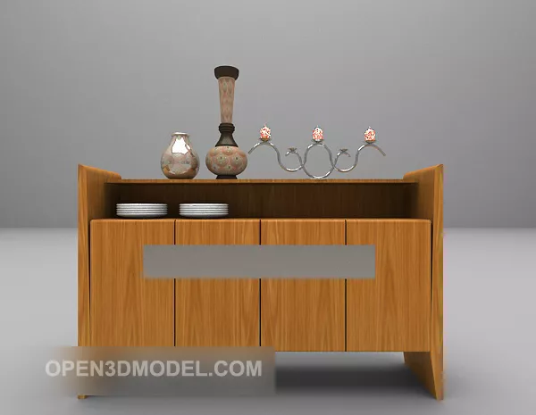 Wood Cabinet Kitchen Decorative 3d model Wood Cabinet Kitchen Decorative 3d model