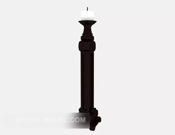 Dark Wood Candlestick Lamp 3d model Dark Wood Candlestick Lamp 3d model