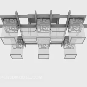 Glass Bar Chandelier 3d model