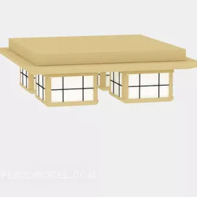 Wood Chandelier Lighting 3d model