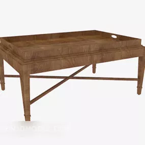 Square Wood Coffee Table 3d model