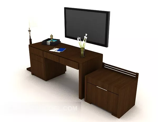 Wood Desk 3d model Wood Desk 3d model