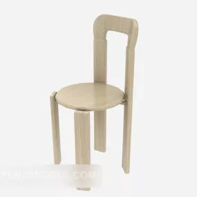 Small Wood Dining Chair 3d model