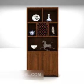 Wood Display Cabinet Home Furniture 3d model