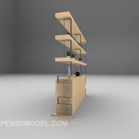 Wood Display Rack Furniture 3d model
