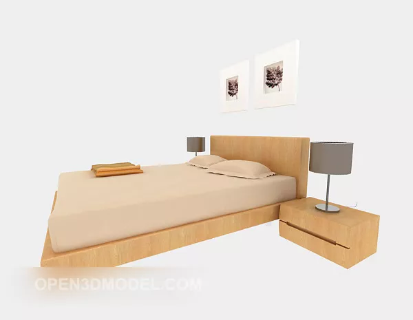 Chinese Four Paintings With Text 3d model