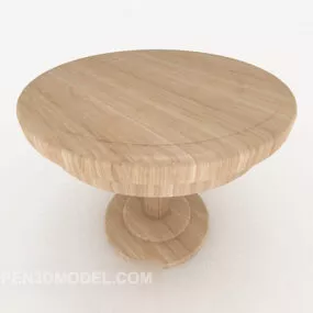 Outdoor Wood Round Table 3d model