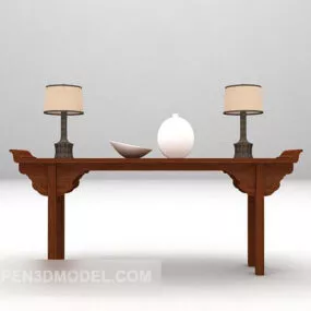 Asian Wood Hall Cabinet 3d model